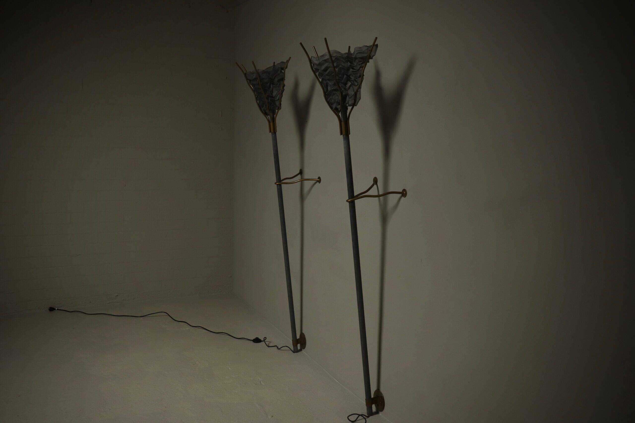 Pair of Torche wall lamps by Rob Eckhardt for Eckhardt and Leeuwenstein, 1980s