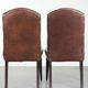 Set of 6 cognac-coloured cow leather Chesterfield dining chairs