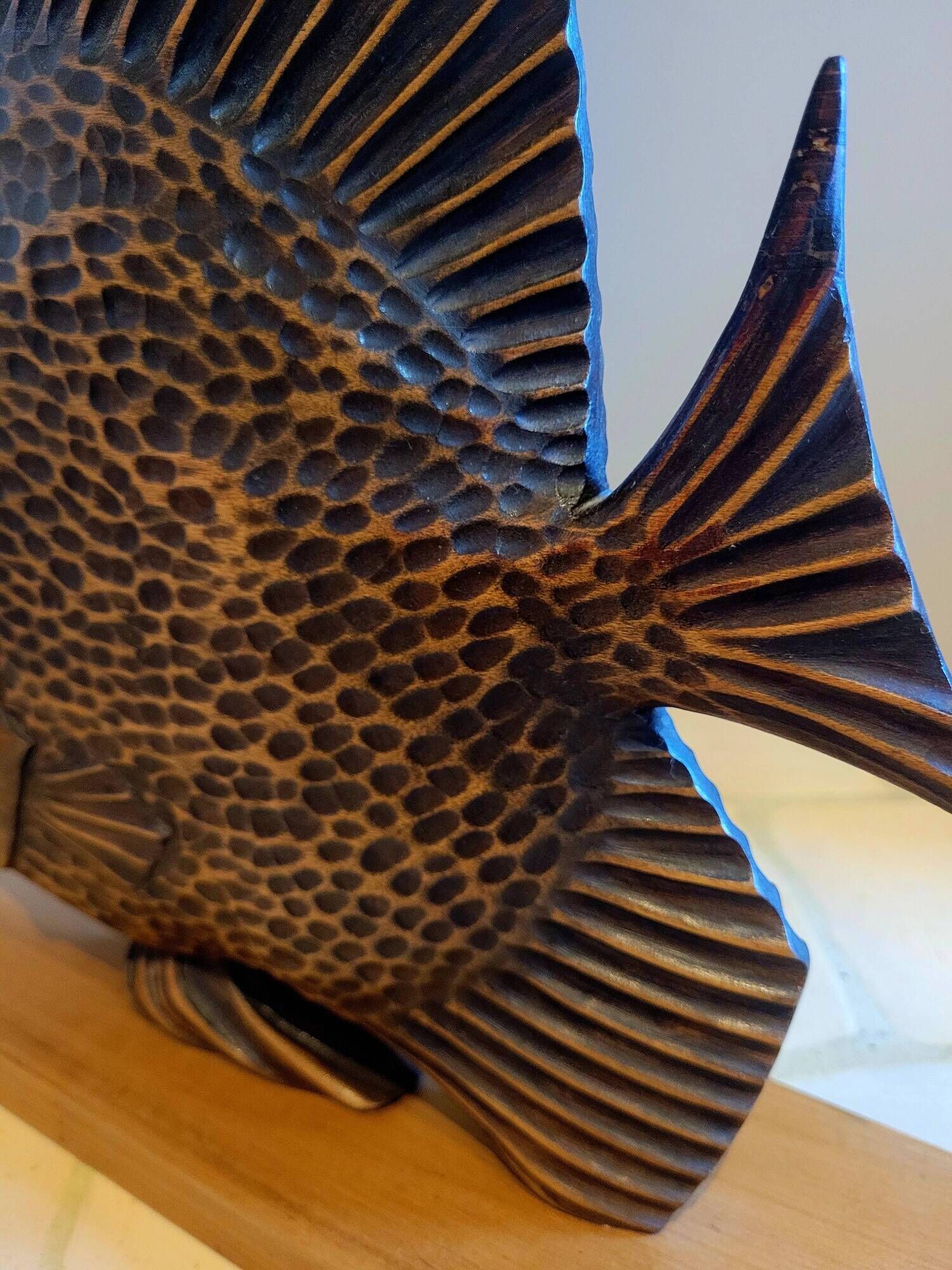 Old vintage wooden sculpture from the 40s-50s signed Rignault