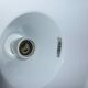 Vintage orange and white enamelled sheet metal industrial pendant light 231135