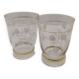 Vintage glasses with rose pattern