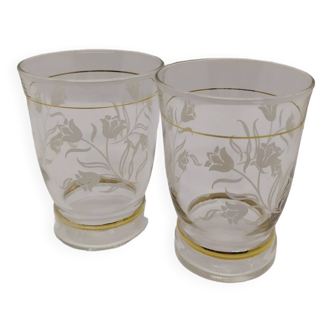 Verres vintage motif aux roses