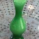Vase in green opaline and vintage blown glass