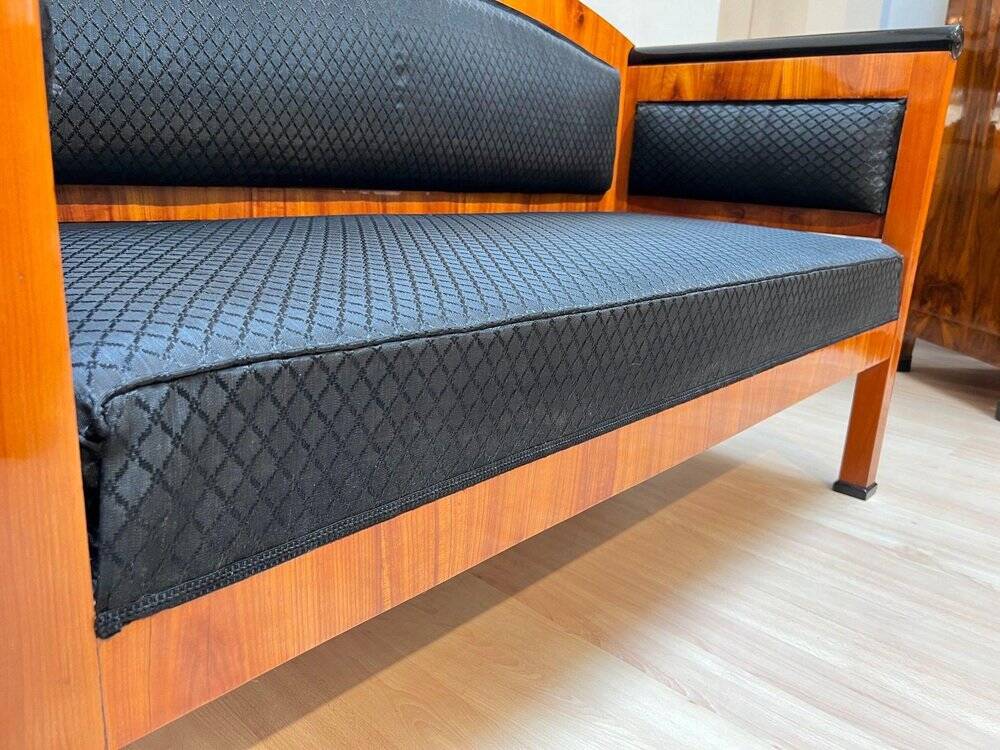 Biedermeier Sofa in Cherry Veneer and Horsehair, South Germany, 1830s