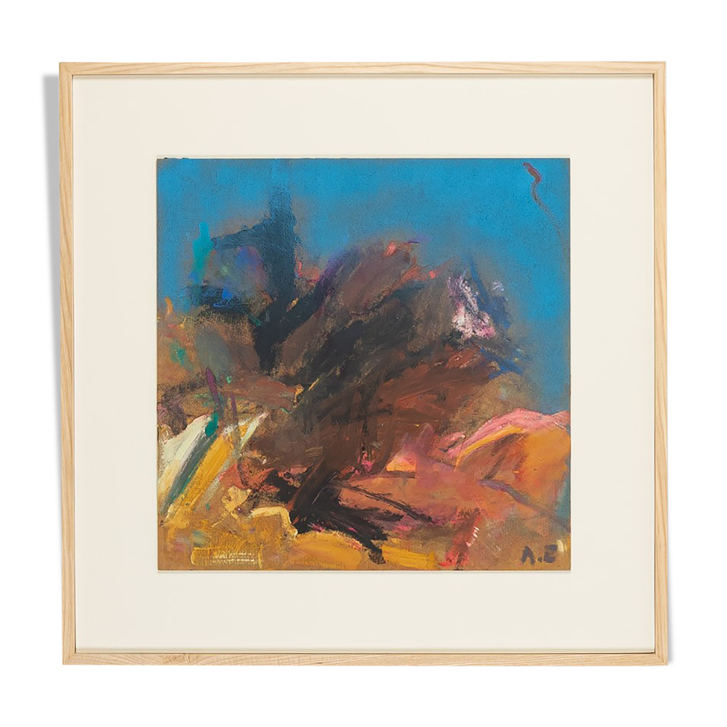 Abstract Composition, Oil on Plate, 73 x 73 cm