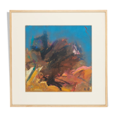 Abstract Composition, Oil on Plate, 73 x 73 cm