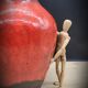 Red ceramic vase