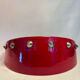 Cendrier vintage rouge laqué à clous métalliques – pièce design et déc