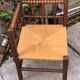 Chaise d’angle paillée bois tourné 1920