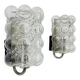 Set of 2 bubble glass wall lamp sconces by Helena Tynell for Limburg, Germany, 1970s