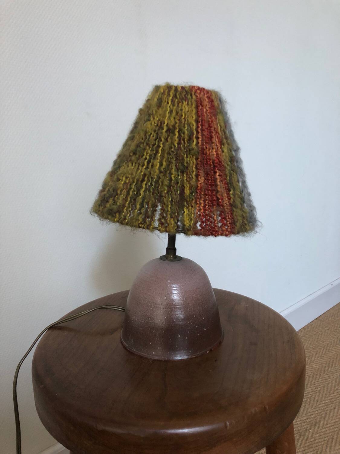 Ceramic and wool lamp