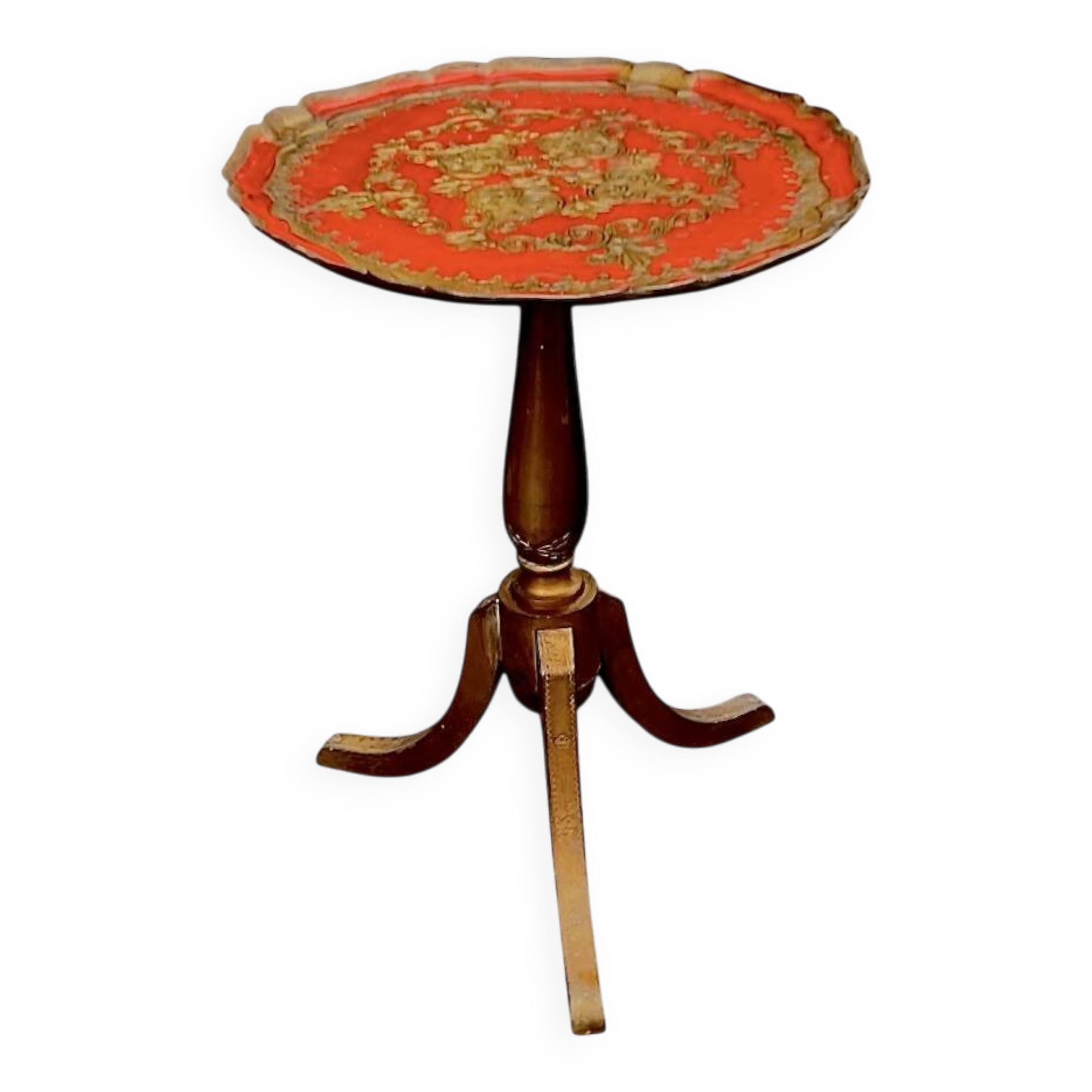 Small Florentine side table with painted top – Italy, mid-century
