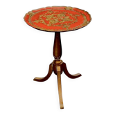 Petite table d’appoint florentine à plateau peint – Italie, mid century