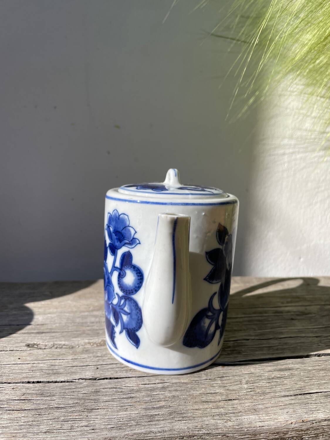 Asian blue and white ceramic teapot
