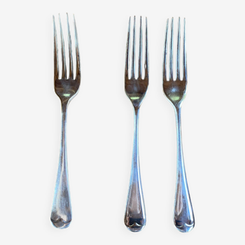 Set of 3 silver English forks