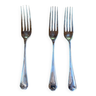 Set of 3 silver English forks