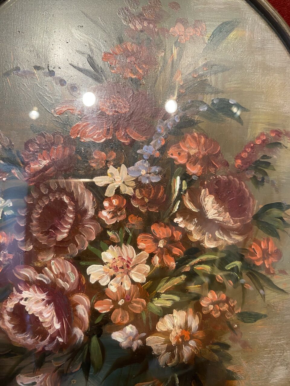 Old painting, still life with wild flowers signed XX century