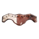 Wooden coat rack, nails & cowhide