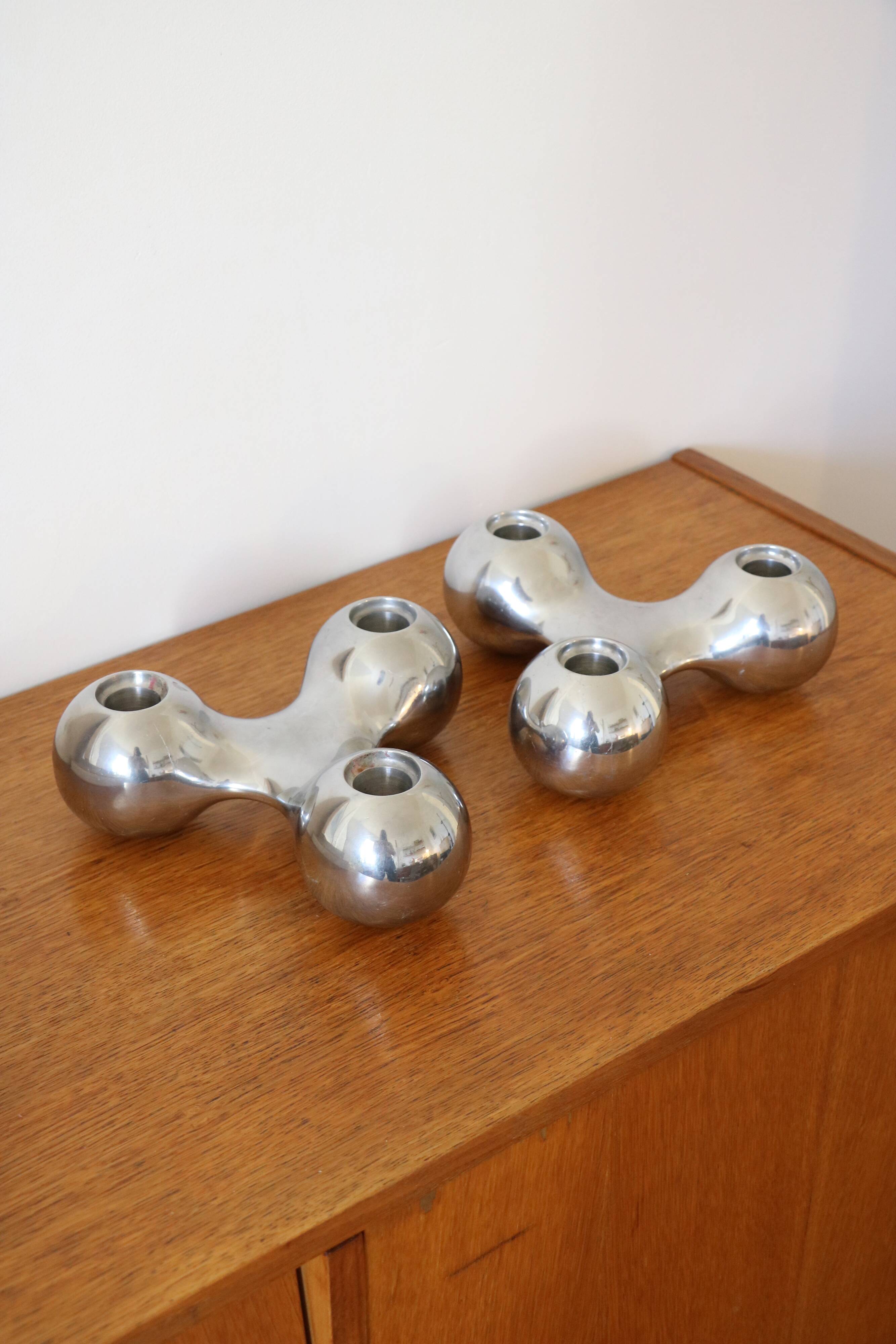 Pair of Scandinavian candlesticks by Arne Jacobsen for Georg Jensen