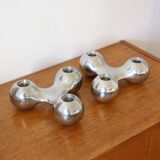 Paire de bougeoirs scandinaves Arne Jacobsen pour Georg Jensen