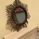 Vintage sun mirror in woven rattan diameter 45 cm retro decoration