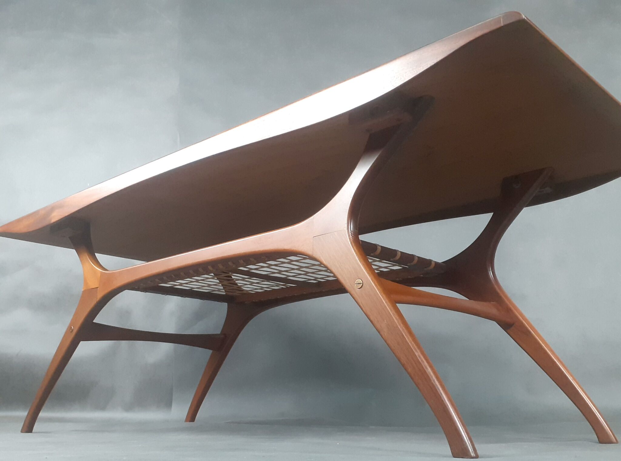 Teak & Fluted coffee table by Olav Laupsa for Sola Møbler, Vintage Norwegian 1960s