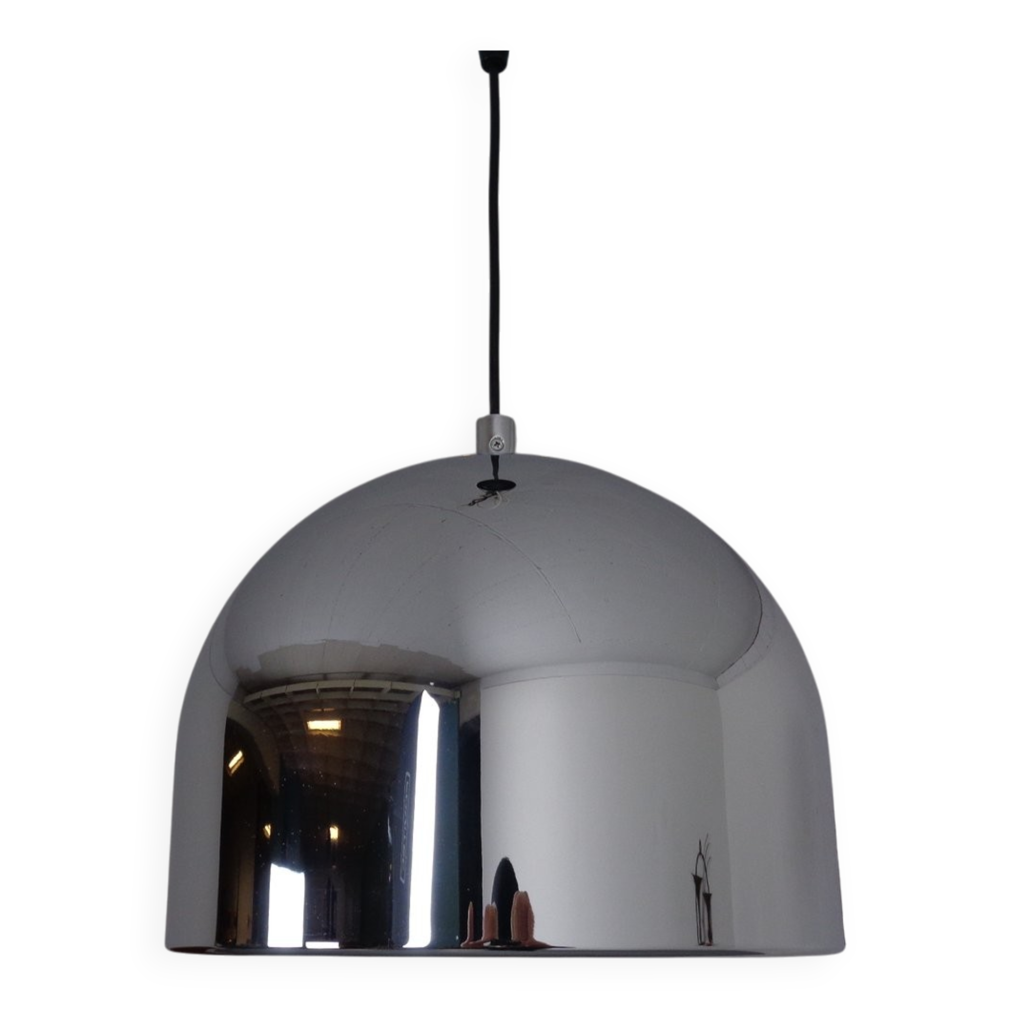 Large chrome-plated ceiling lamp from Staff, 1960s