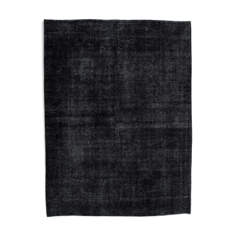 Hand-Knotted Oriental Overdyed 290 cm x 391 cm Black Wool Carpet