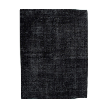 Hand-Knotted Oriental Overdyed 290 cm x 391 cm Black Wool Carpet