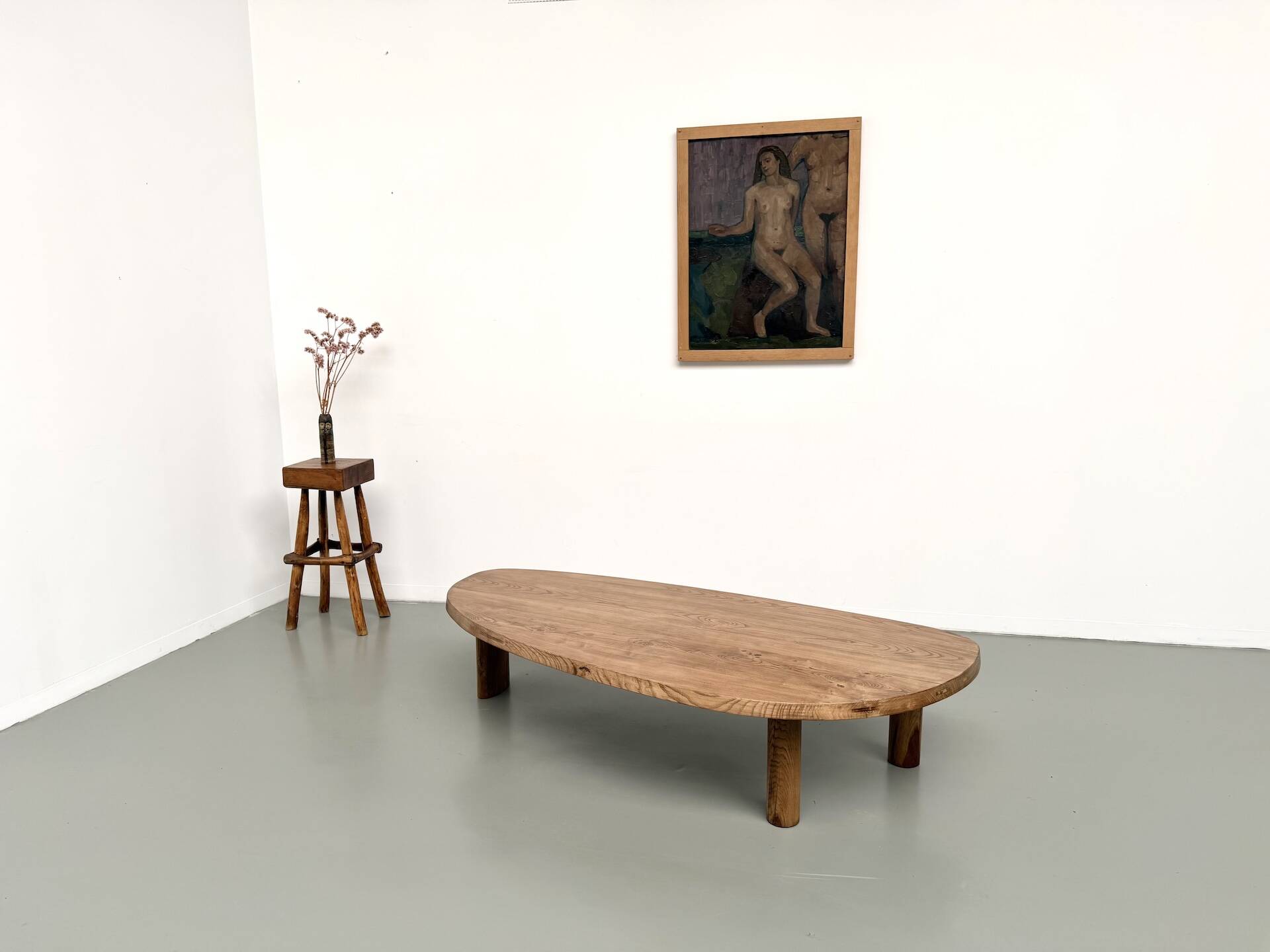 "Free Form" XXL coffee table in solid oak – 1950s