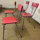 Set of 4 chairs in red formica