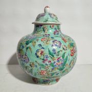 Potiche and vase chinese porcelain qing 19th family green celadon
