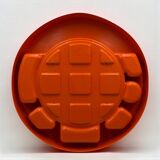 Space Age Orange Wall Mirror with Built-in Shelves 1970s