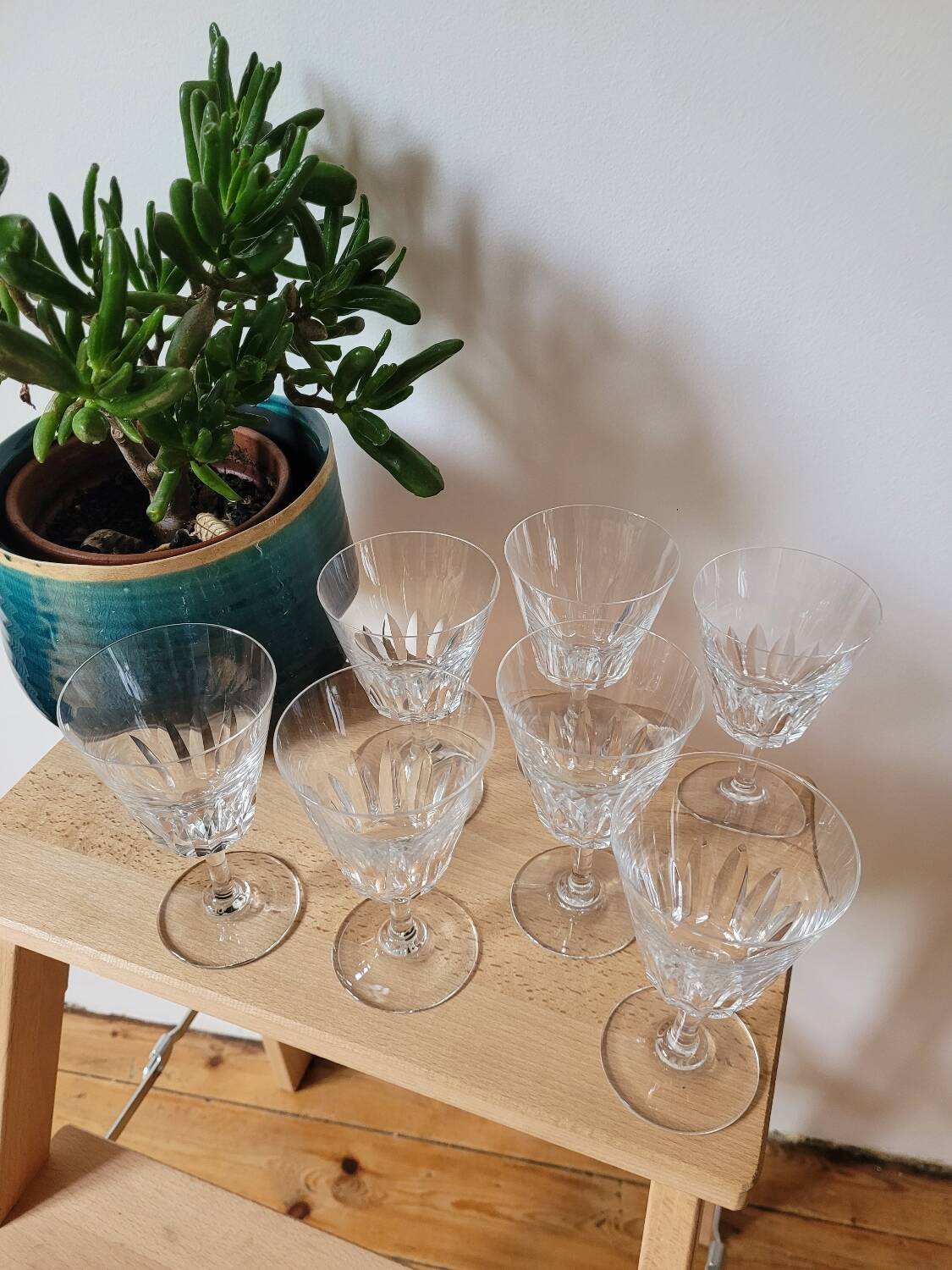 Set of 7 Baccarat Côte d'Azur wine glasses