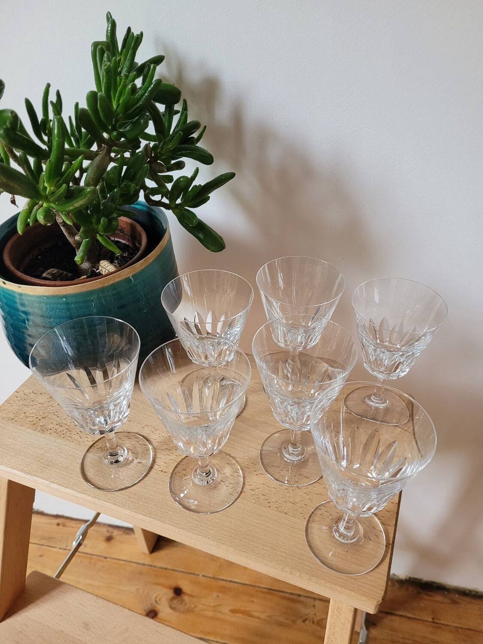 Set of 7 Baccarat Côte d'Azur wine glasses