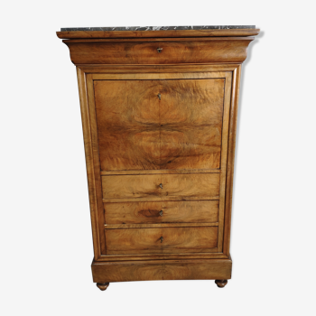 Secretary style Louis Philippe in walnut bramble