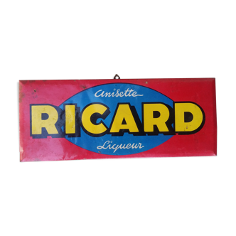 Former plate in sheet metal "Ricard Anisette" 14x35cm 50's