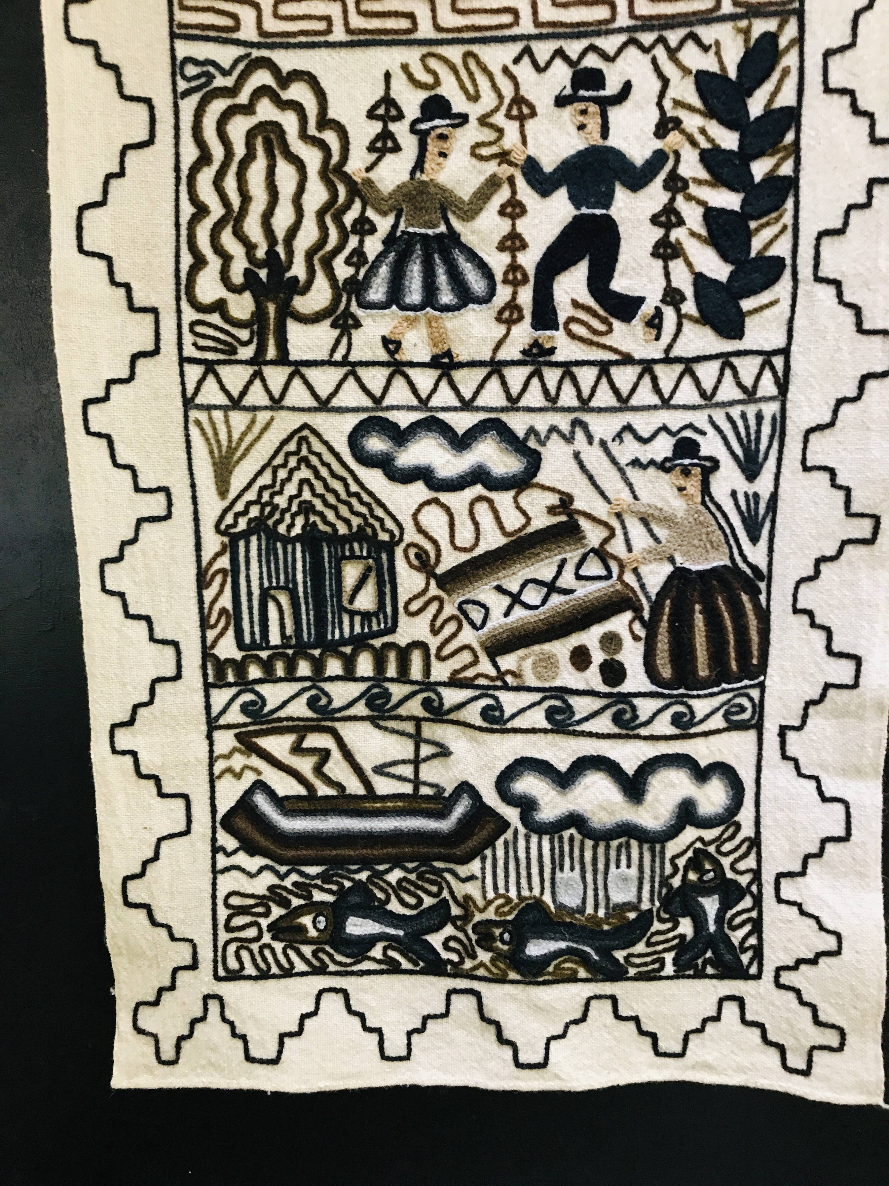 Large vintage wall tapestry Bolivia Peru