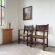 Paire de fauteuils style espagnol bois sculpté 1900