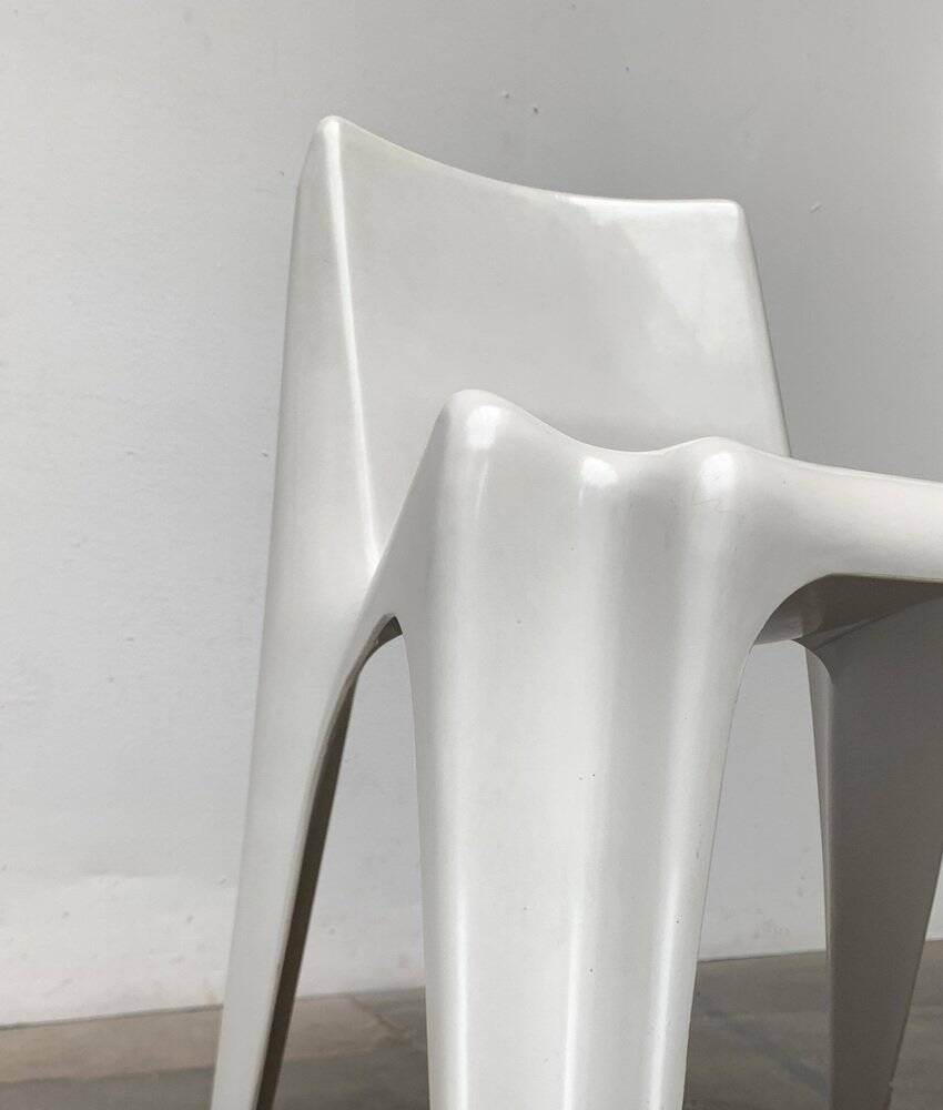 Stackable German chair in mid-century space age style by Helmut Bätzner for Bofinger, 1960s.