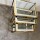 Trio of coffee tables "Nido" brass and glass Italy 70s