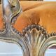 Vintage French Curry Velvet Cabriolet Armchair