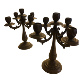Paire chandeliers bronzes