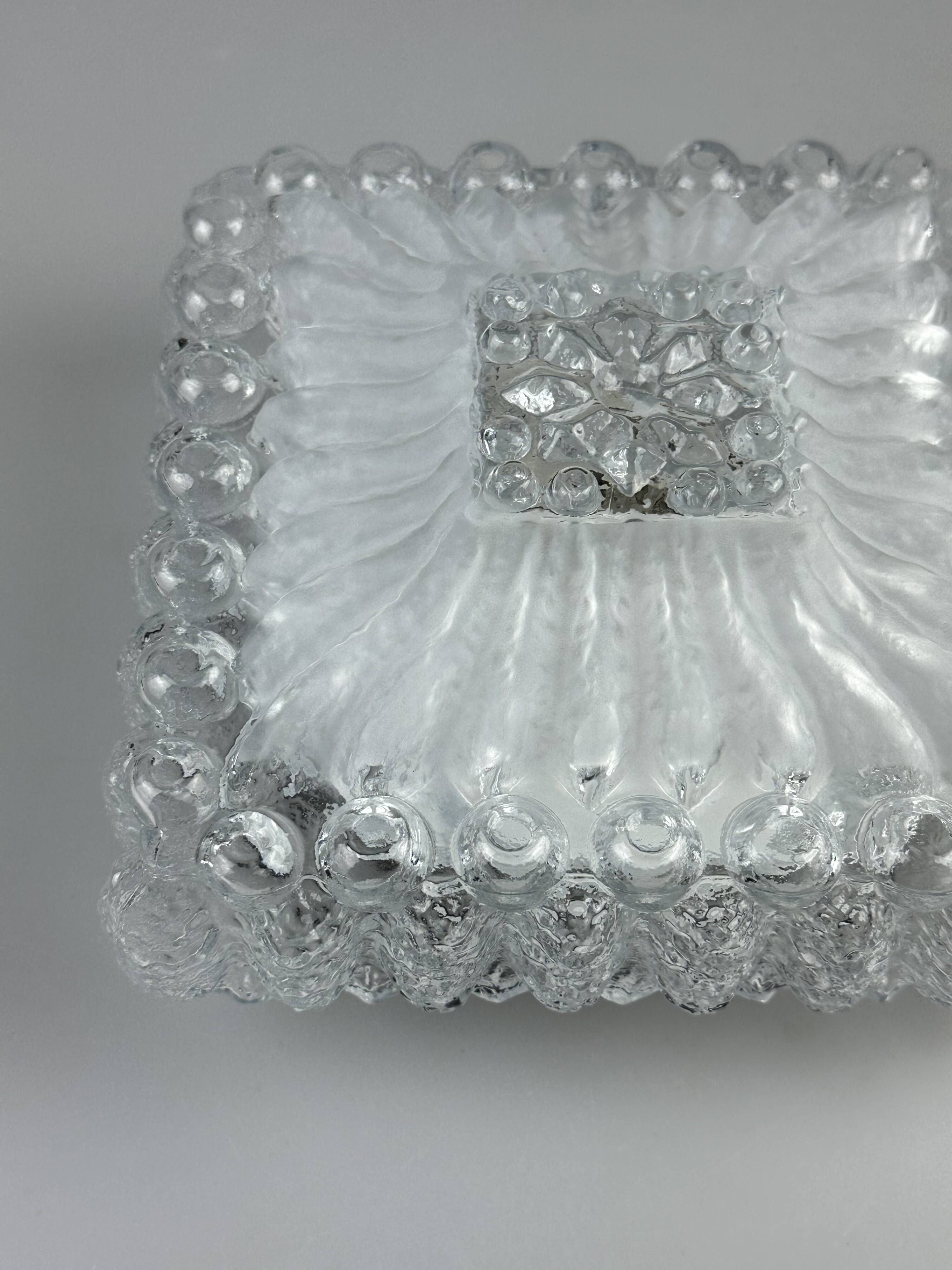 1960s/70s Ceiling Lamp, Flush Mount Glass, German Design