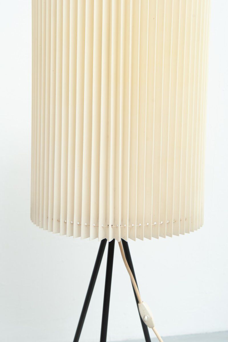 Tripod with pleated plastic shade, 1950s