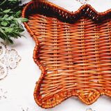 Corbeille papillon en osier vintage