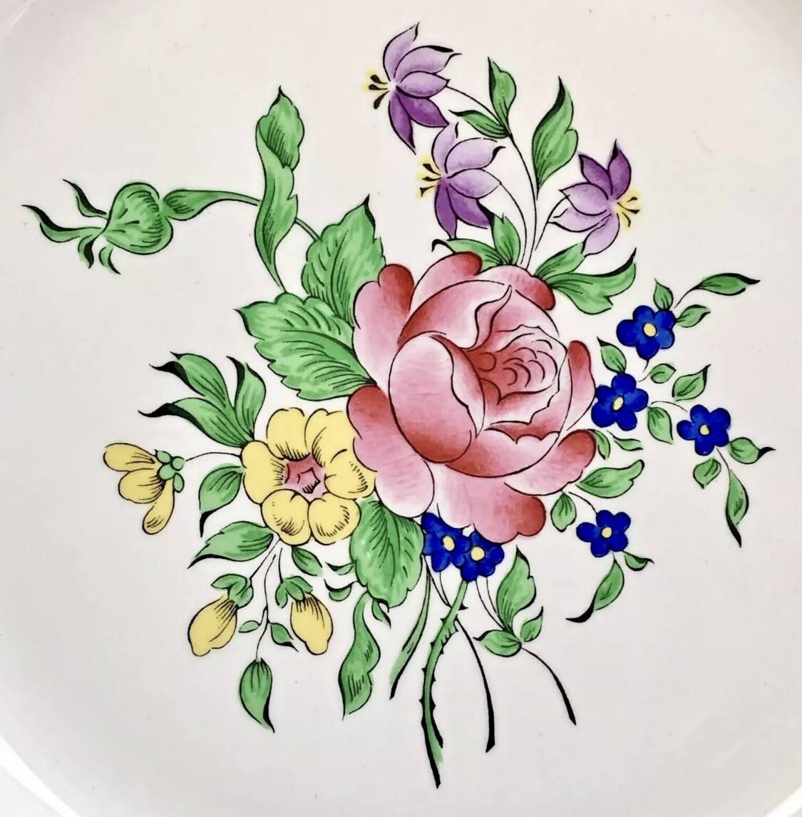 6 old Luneville flat plates, Réverbère model