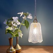 Vintage art deco frosted glass tulip pendant light