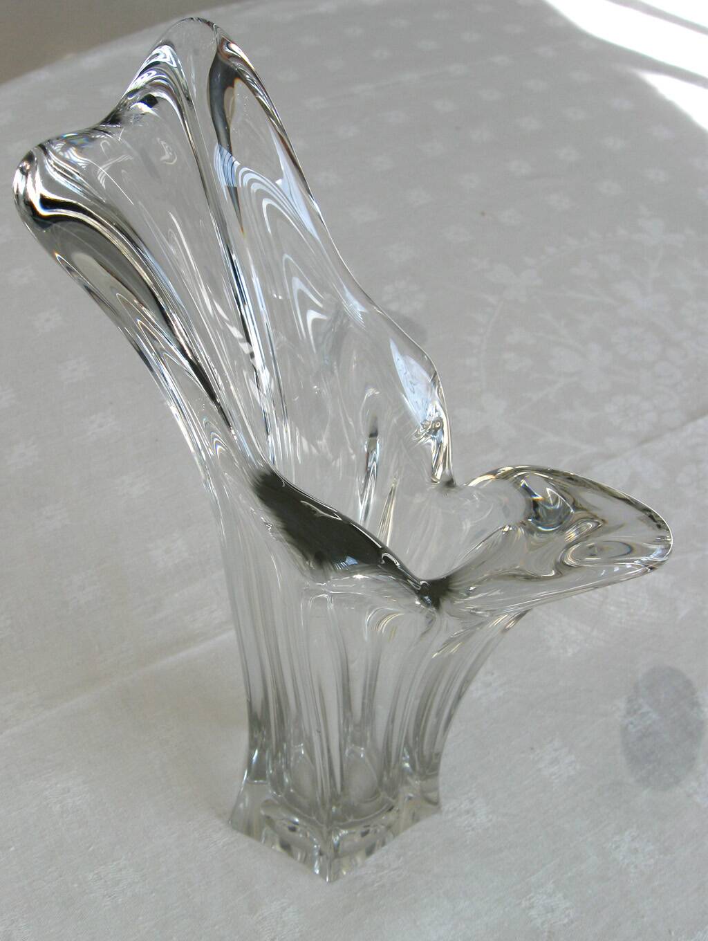 Designer crystal vase, 70s