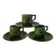 Three cups with saucers slurry decoration Bamboo